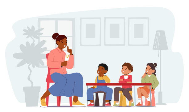 语言治疗师吸引学龄前儿童，让字母变得有趣。通过游戏、歌曲和视觉效果，培养语言技能图片下载