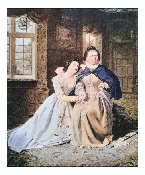 古董绘画照片:朱丽叶与护士图片下载