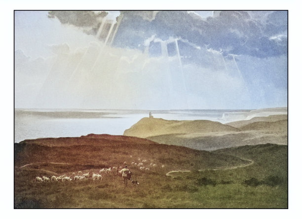 古董绘画照片:风景图片下载