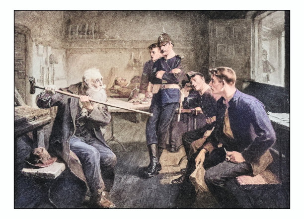 古董画照片:老兵图片下载