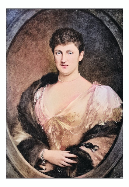 古董照片的绘画:妇女肖像图片下载