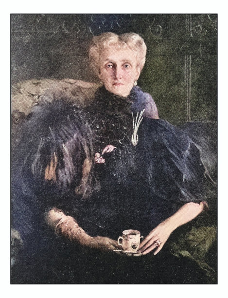 古董照片的绘画:妇女肖像图片下载