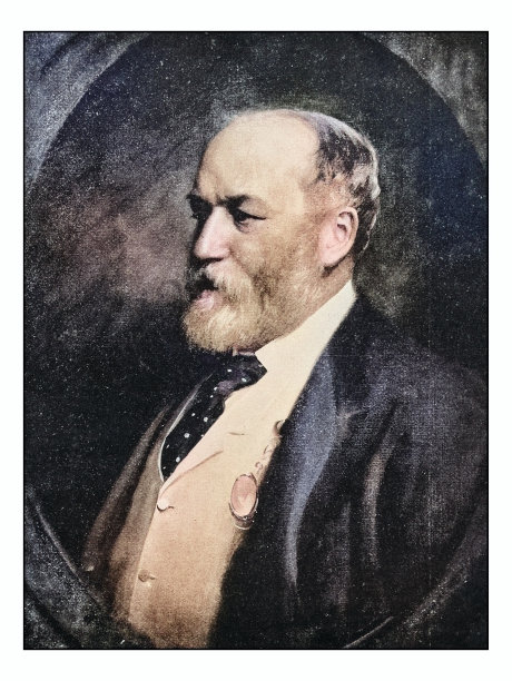 古董照片的绘画:男子肖像图片下载