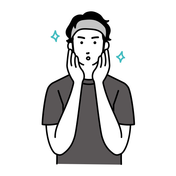 一个男人惊讶于他的皮肤问题消失的简单例子图片下载