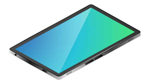 屏幕上有抽象背景的数字平板电脑图片下载