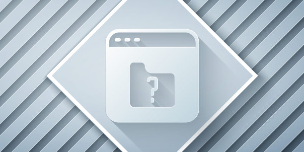 剪纸文件缺少图标孤立的灰色背景。纸艺风格。向量图片下载