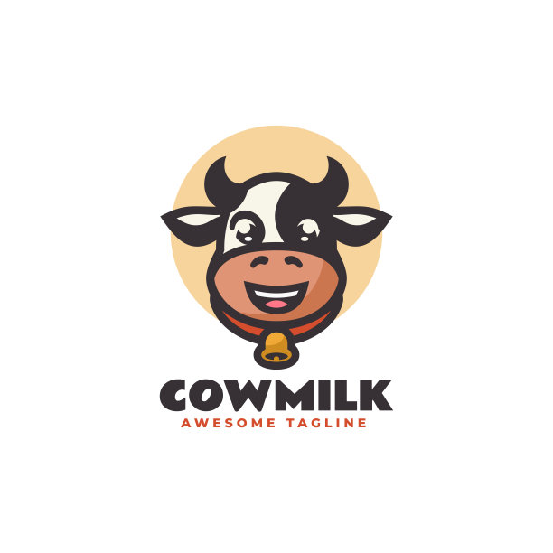 矢量插图奶牛牛奶吉祥物卡通风格。图片下载