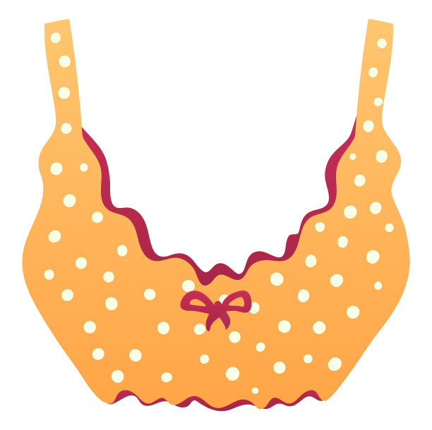 橙色圆点比基尼上衣，夏季泳装时尚。妇女的沙滩服装矢量插图图片下载