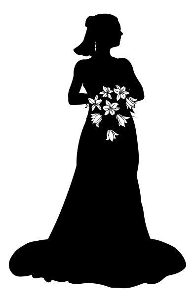 新娘新娘婚纱剪影女子设计图片下载