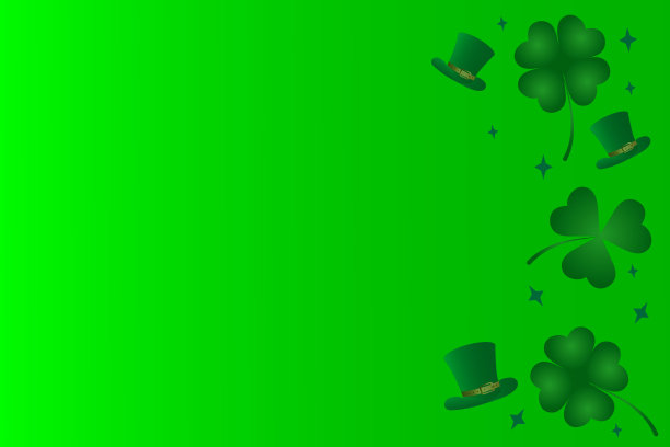 绿色背景的圣帕特里克节日祝贺。图片下载