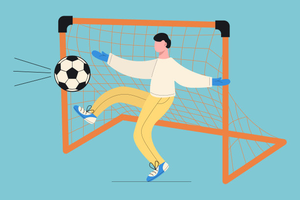 矢量平面简单插图的足球运动员在现代风格。图片下载