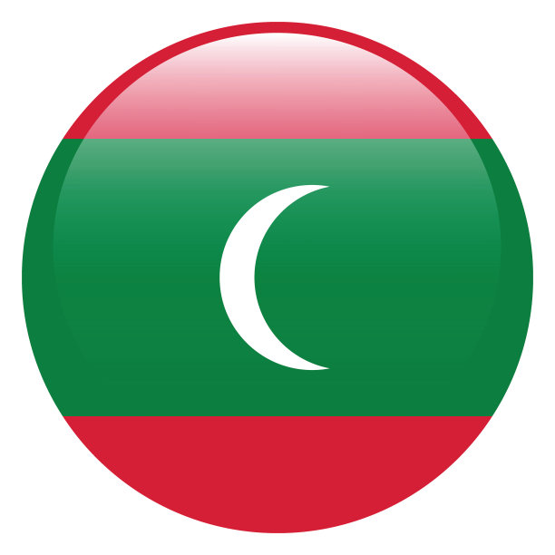 马尔代夫的国旗。国旗图标。标准颜色。圆形标志。3 d演示。电脑插图。数码插图。矢量插图。图片下载
