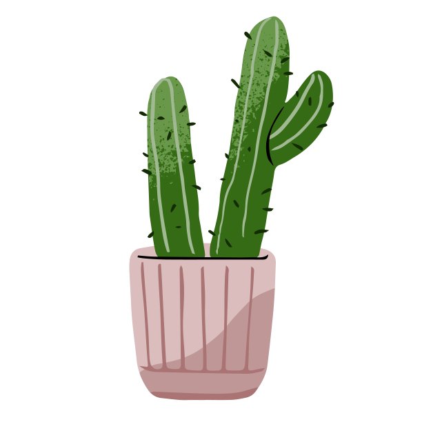 可爱的仙人掌在花盆里。绿色室内植物与尖锐的刺。花盆里多刺的盆栽植物。室内花卉装饰，家居装饰。沙漠之花。平面隔离矢量插图上的白色背景图片下载