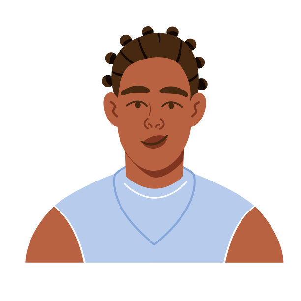 一个留着短发的年轻非裔美国人的肖像图片下载