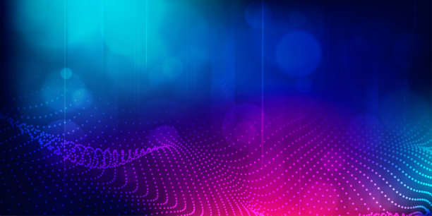 数字技术未来互联网网络连接蓝紫色背景，抽象网络信息通信，Ai大数据科学，创新未来科技，线点插画矢量3d图片下载