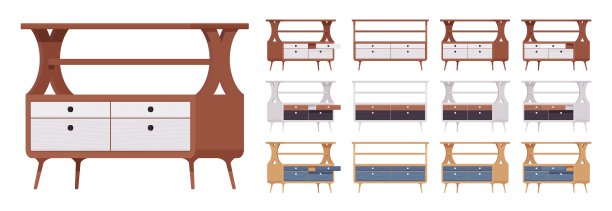 抽屉小床头柜与开放式架子，平桌面大set图片下载