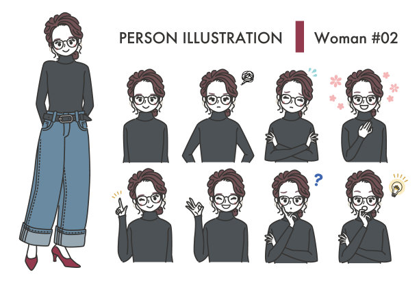 女性面部表情插画集图片下载