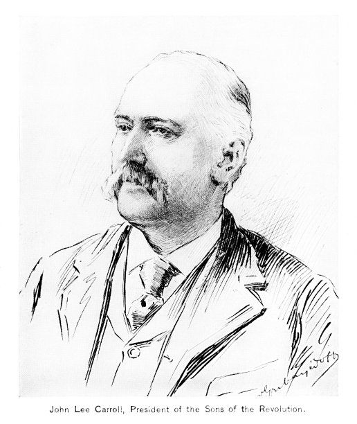 约翰李卡罗尔肖像，革命之子主席，19世纪美国文化图片下载