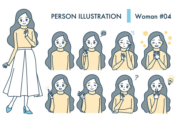 女性面部表情插画集图片下载