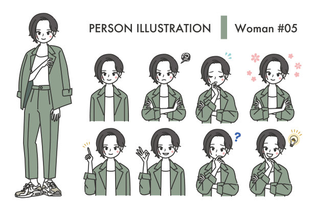 女性面部表情插画集图片下载