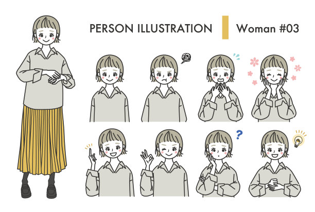 女性面部表情插画集图片下载