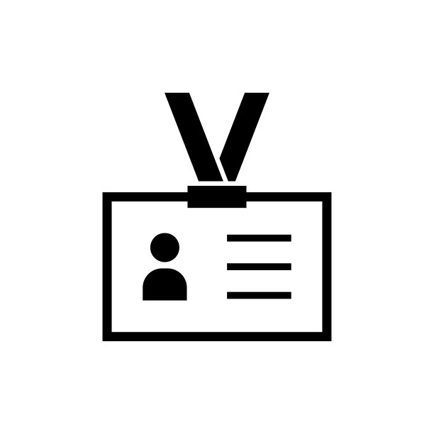 身份证图标，身份和卡持有人，办公室徽章矢量图标，矢量图形。名称标签。矢量图标。图片下载