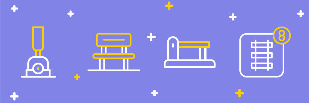 集在线订票、铁路、铁路轨道、候车厅和箭头为切换的铁路图标。向量图片下载