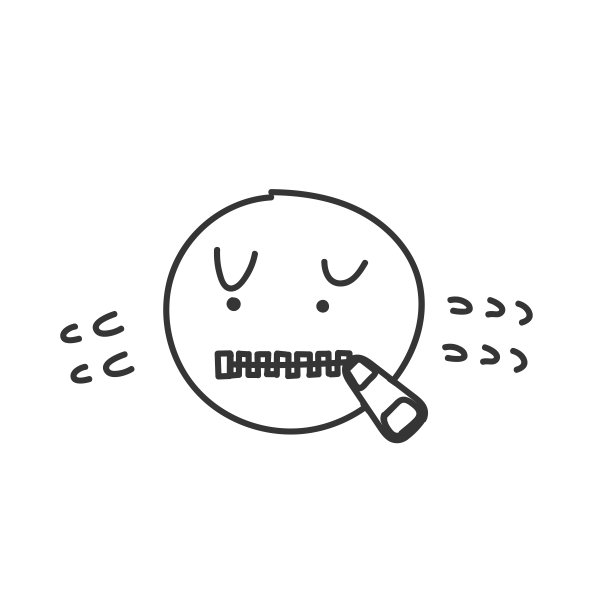 手绘涂鸦人与拉链嘴卡通图片下载