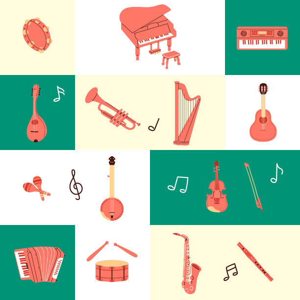 乐器几何图案图片下载