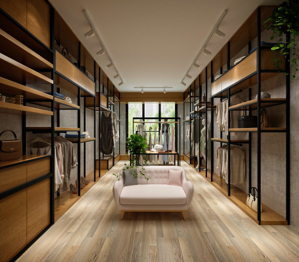 零售布店、时装店的3d渲染图片下载