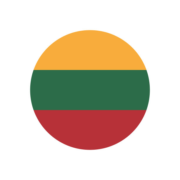 立陶宛圆旗。圆形图标标志。国旗图标。标准颜色。数码插图。电脑插图。矢量插图。图片下载