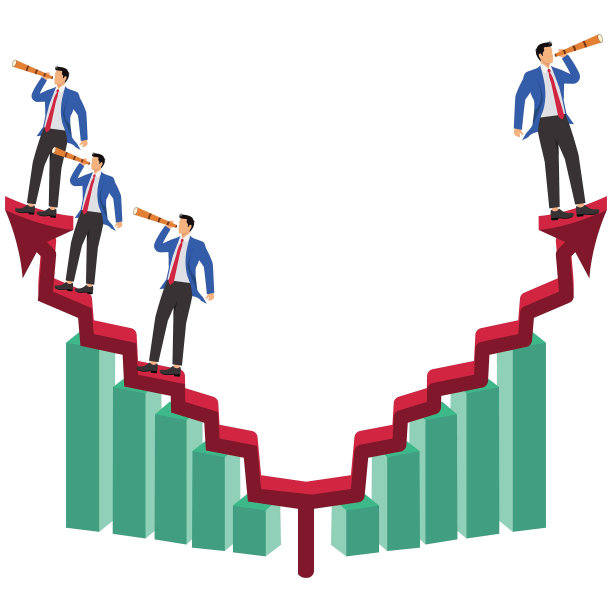 意见和分歧，冲突和矛盾，不同的方向或不同的观念观念，独特的想法，一群商人站在左边的箭头上另一个商人站在右边的箭头上图片下载