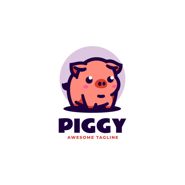 矢量插图猪吉祥物卡通风格。图片下载