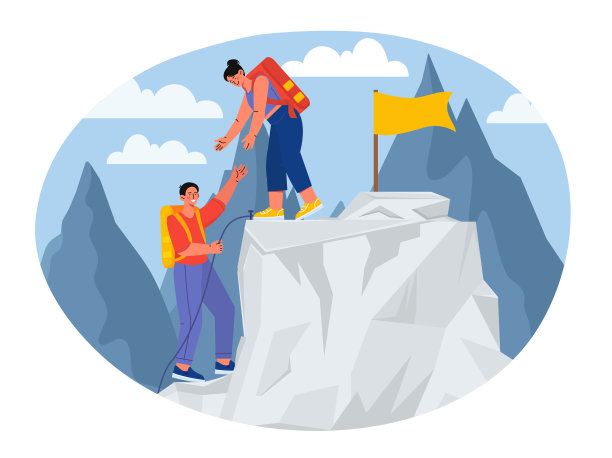 攀岩矢量概念图片下载