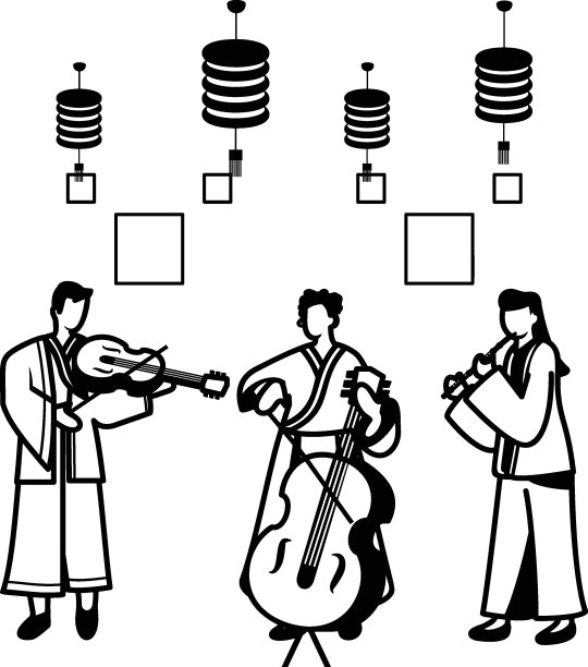 年度节日庆祝卡拉ok团圆矢量设计，中国新年前夜标志，龙年标志，中国春节，音乐家正在演奏锣鼓上的特殊公共活动概念图片下载