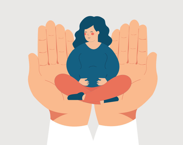 孕妇在检查时坐在医生的手上。医院护理，妇女产科。怀孕概念的医疗产前护理图片下载