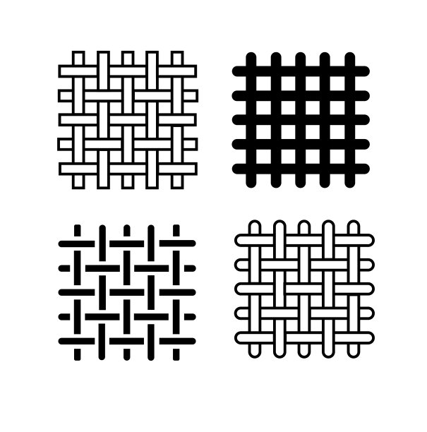 纺织织物图标。纺织品的象征。纤维交织。向量图片下载