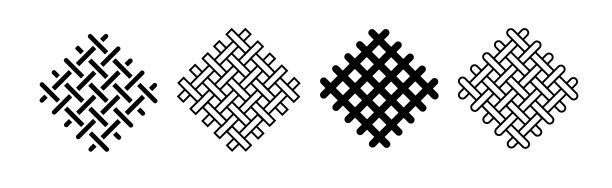 纺织织物图标。纺织品的象征。纤维交织。向量图片下载