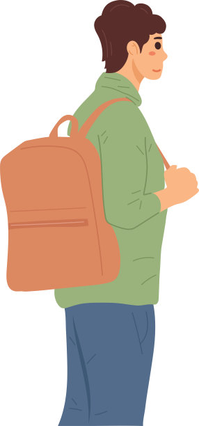 男游客旅游人物插画平面漫画艺术图片下载