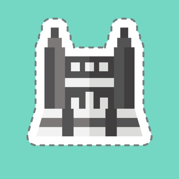 索非亚佩纳博物馆的贴纸线被切断。与西班牙符号有关。简单的设计可编辑。简单的说明图片下载