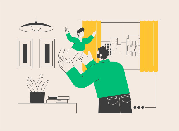 单亲父亲抽象概念矢量插图。图片下载