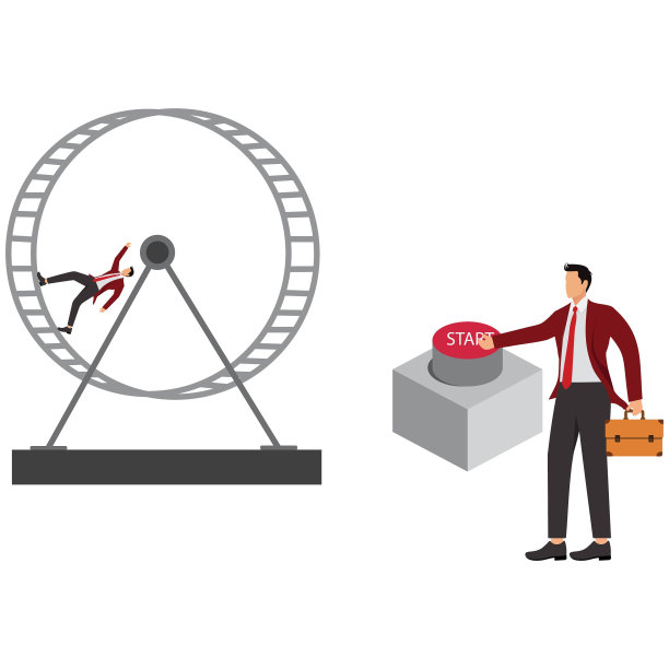 采购产品运动轮子，跑步机，疲惫，人，老鼠，商人图片下载