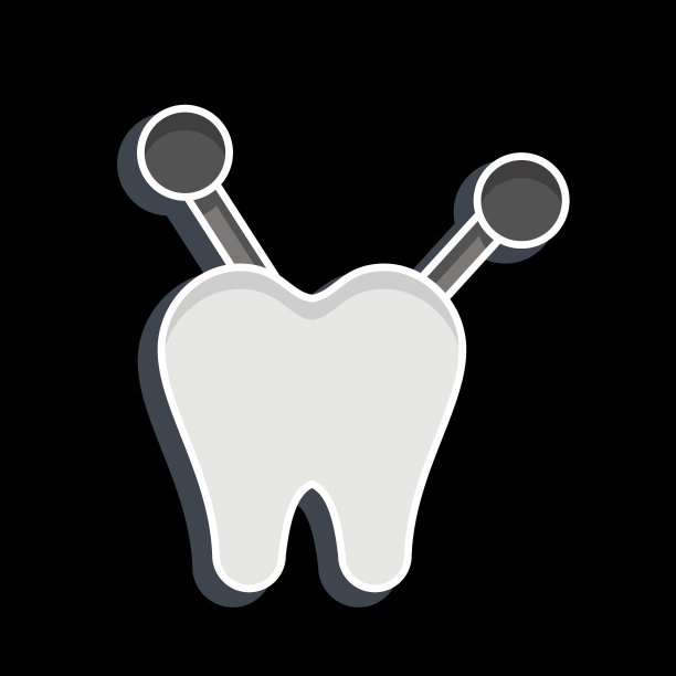 图标核心积累。与牙科符号有关。光滑的风格。简单的设计可编辑。简单的说明图片下载