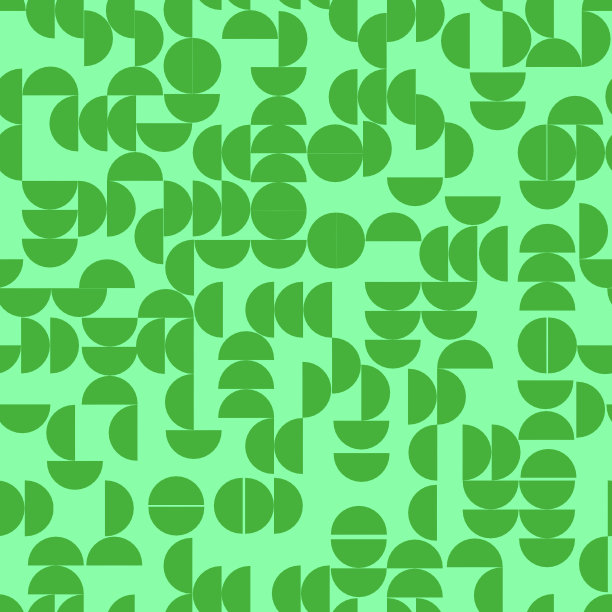 明亮的半圆形，mochrome绿色无缝图案。用于纺织、时尚、文具、包装、宣传册、海报、壁纸的复古插画图片下载