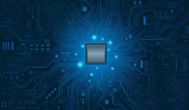 主板上的CPU芯片。中央计算机处理器CPU的概念。量子计算机处理大数据数据库的概念。未来的微芯片处理器。数字芯片。图片下载