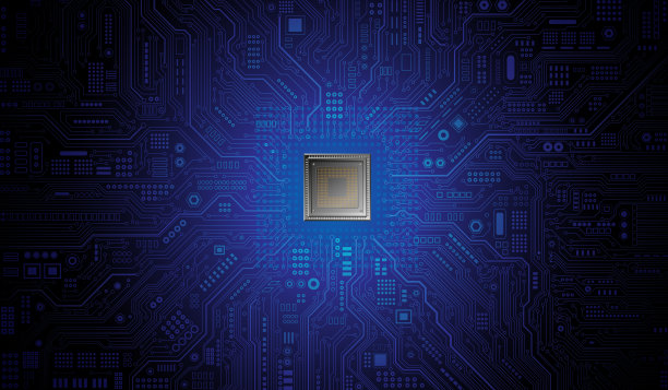 主板上的CPU芯片。中央计算机处理器CPU的概念。量子计算机处理大数据数据库的概念。未来的微芯片处理器。数字芯片。图片下载