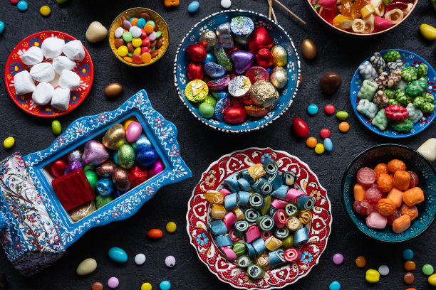 彩色糖果和巧克力照片，伊斯坦布尔Uskudar，土耳其(土耳其)图片下载