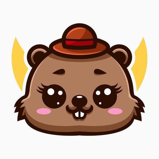 矢量插图帽子海狸吉祥物卡通风格。图片下载