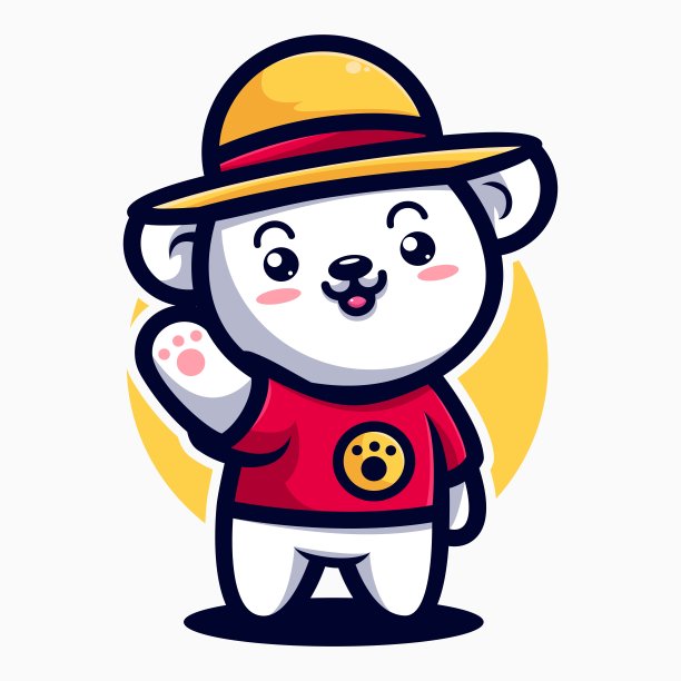 矢量插图稻草熊吉祥物卡通风格。图片下载