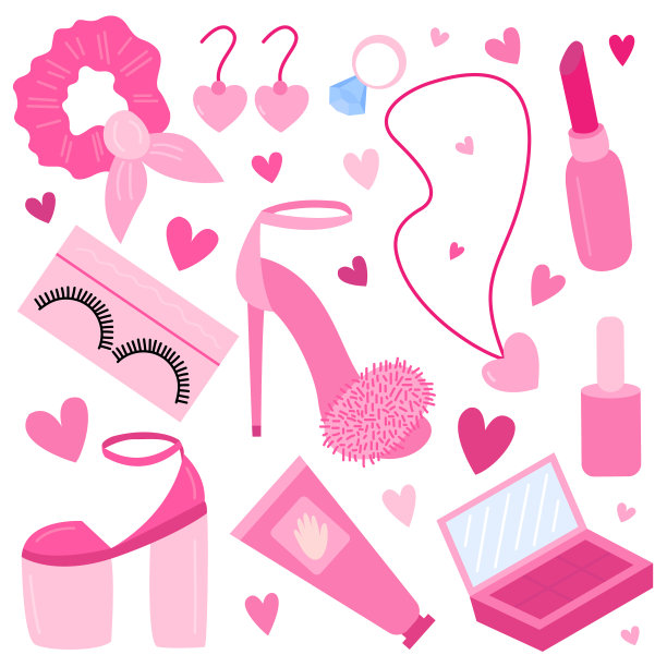 芭比风格元素套装图片下载